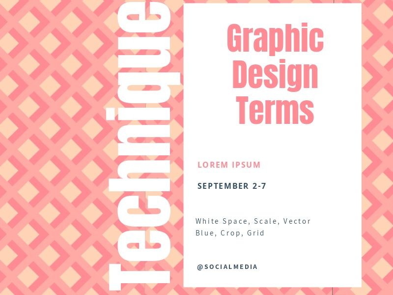 Diseño geométrico melocotón y rosa con texto - Técnicas de diseño - Imagen