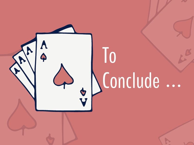 Cuatro cartas Ace sobre fondo rojo - Conclusión. Siga ampliando su vocabulario de diseño - Imagen