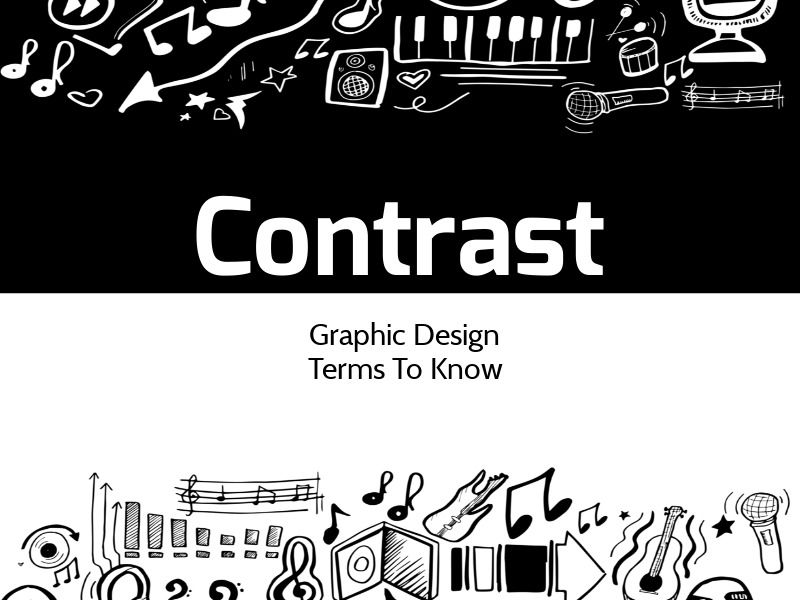 Schwarz-weißes Design zum Thema Musik – Kontrastierende Elemente im Grafikdesign – Bild