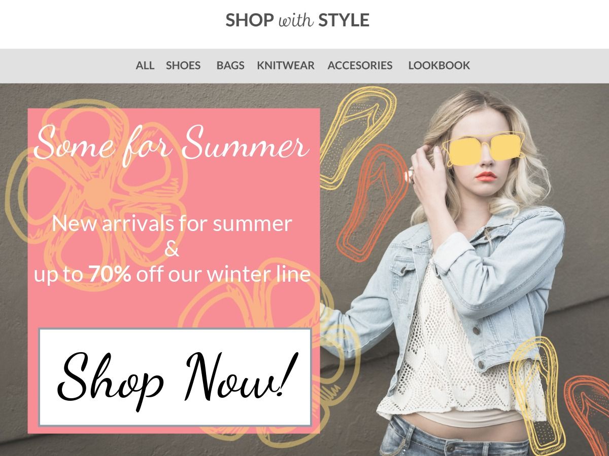 Design de publicidade de marketing por e-mail promovendo chegadas e vendas de verão em sites de roupas