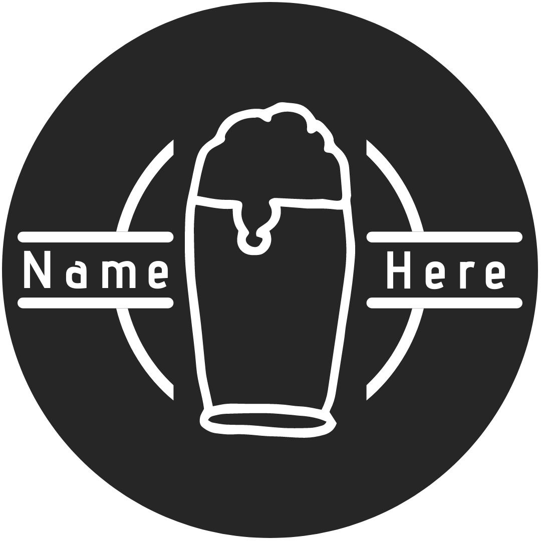 Bearbeitbares schwarz-weißes kreisförmiges Bier-Logo-Design – Wo man mit dem Logo-Design beginnen soll – Bild