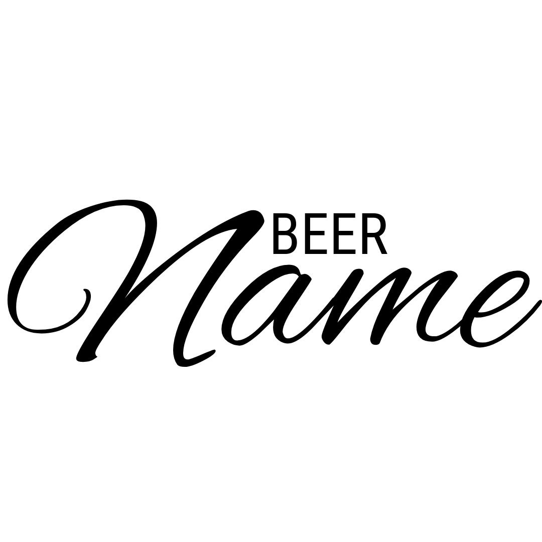 Editable Classic and cursive typographical beer logo design - Play with the size and asymmetry of the typography to make your logo design more eye-catching - Image