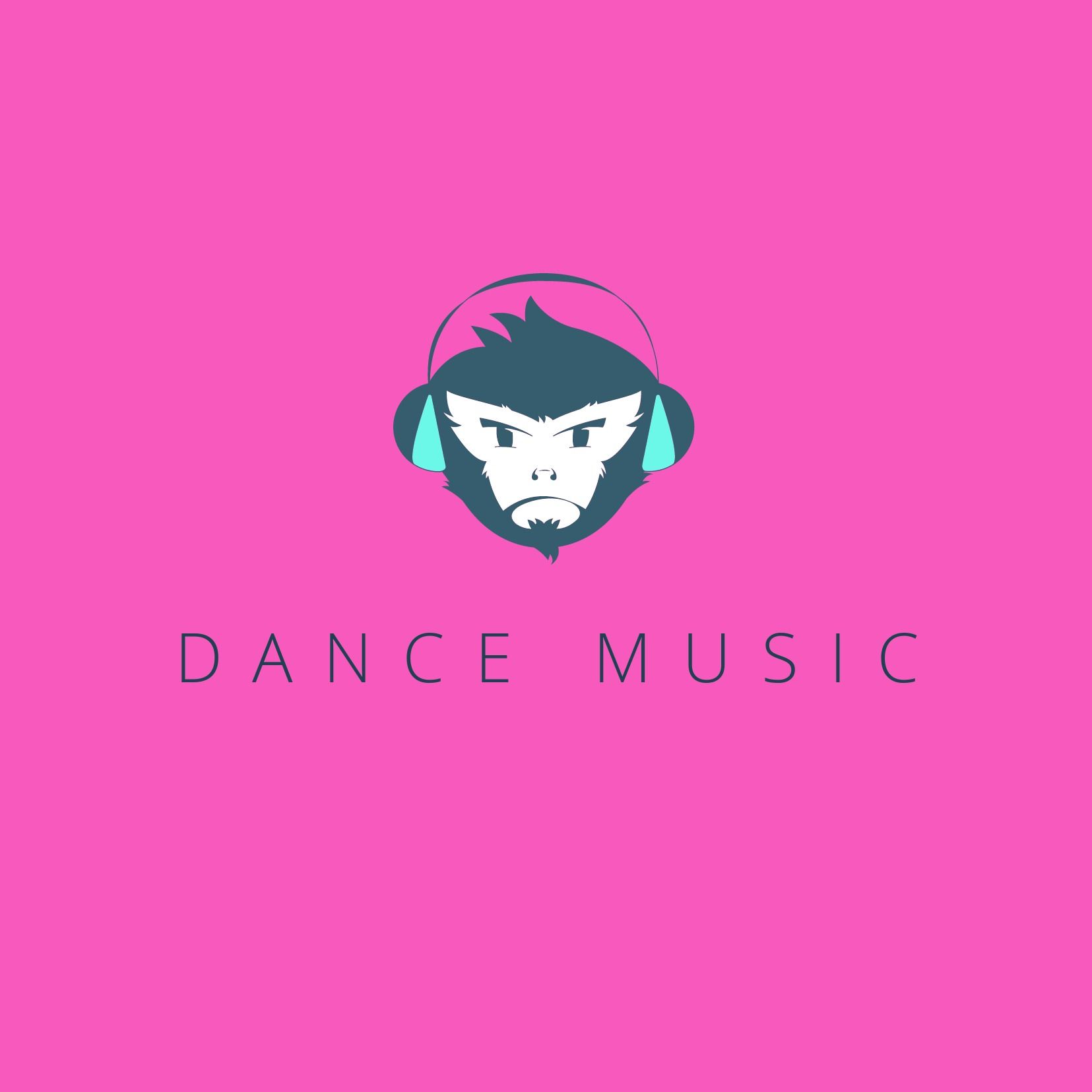 Diseño de logotipo de DJ con mono con auriculares sobre fondo rosa - Khula es una fuente espaciada de manera flexible con soporte hindi - Imagen