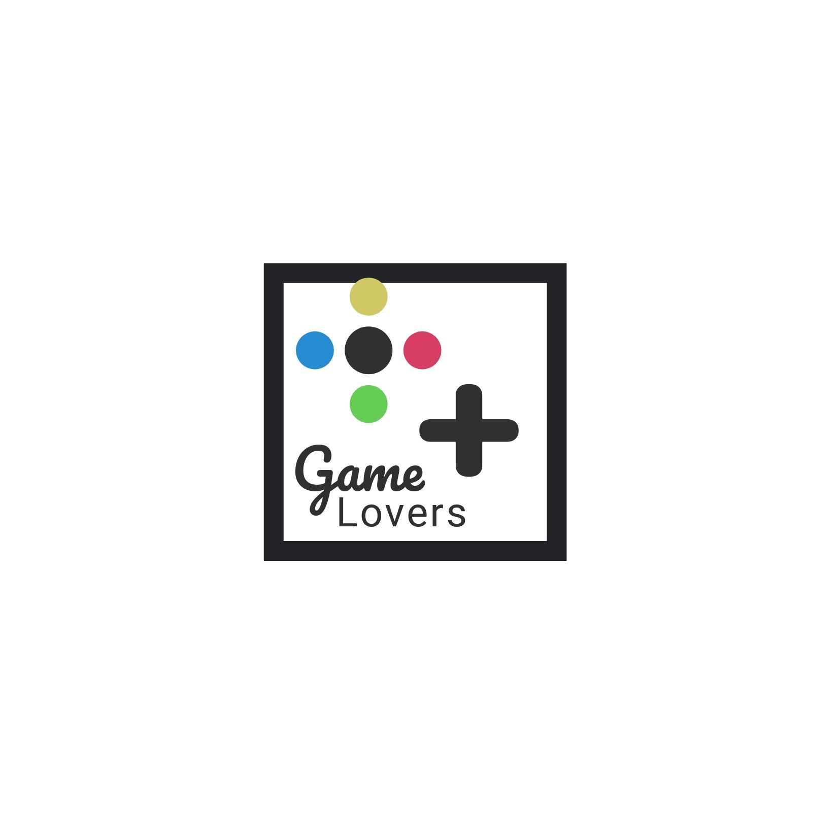 Logo abstrait de la manette de jeu et titre « Game Lovers » - Avantages de la police Boogaloo - Image