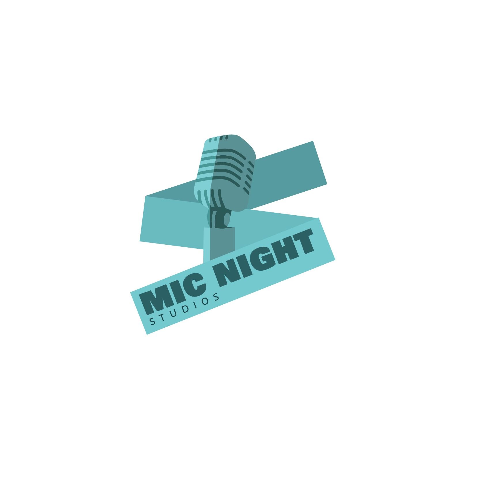 Logotipo de música con micrófono - Fuente Bowlby One SC grande y llamativa - Imagen