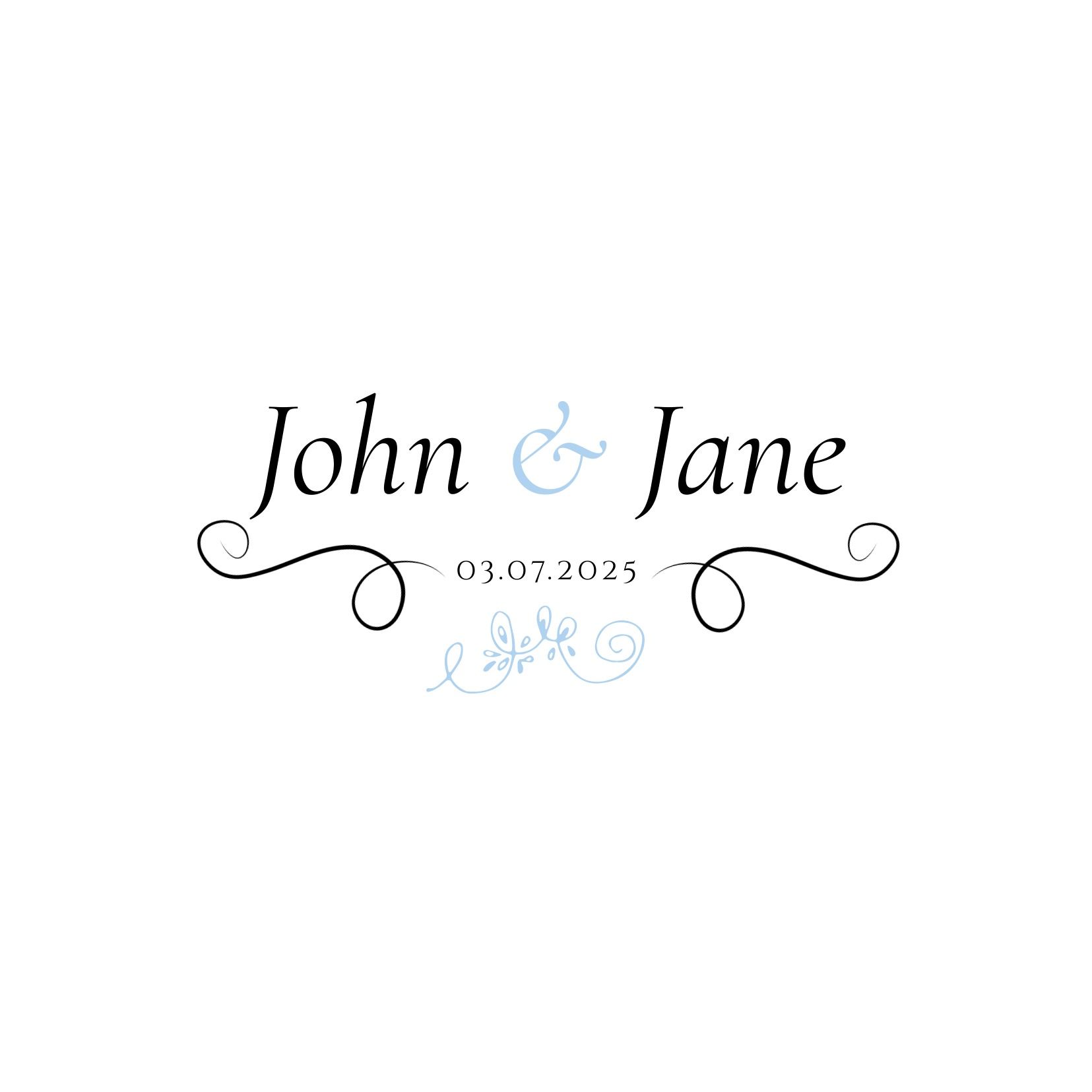 Logotipo de boda con el título &#39;John &amp; Jane&#39; en fuente Cormorant Garamond - La elocuencia de la fuente Cormorant Garamond - Imagen