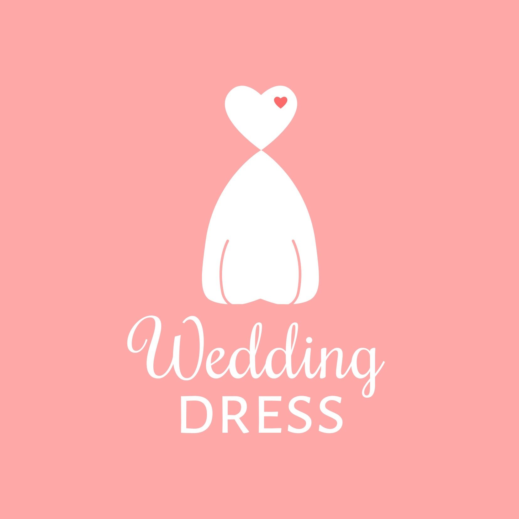 Logotipo de vestido de novia con corpiño en forma de corazón - Fuente Rochester elegante y refinada - Imagen