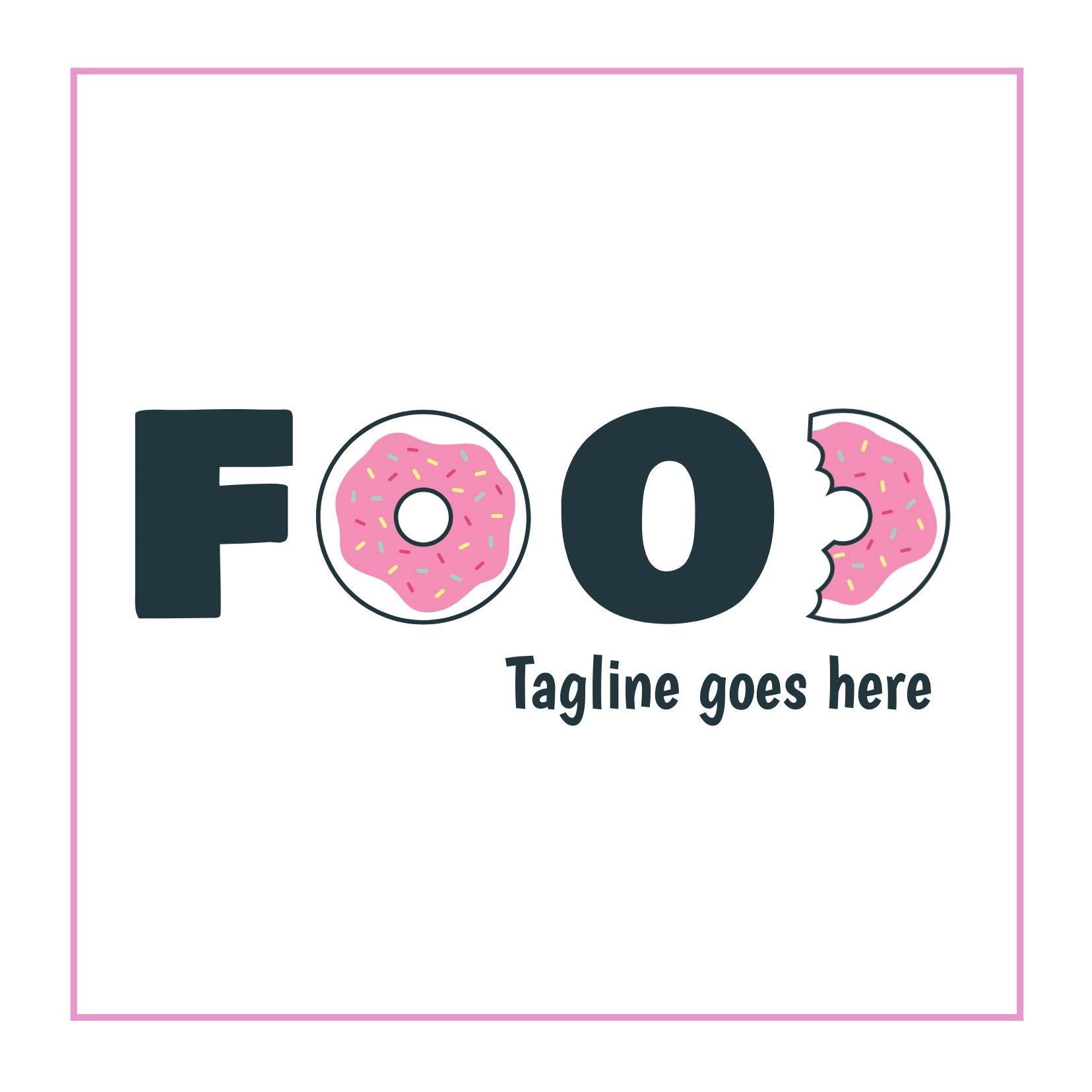 Food Logo With Donuts: Tagline = 'Tagline goes here' - Tips on how to create the right logo for your brand - Image