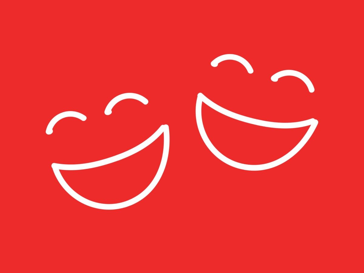 Red Coca Cola inspired design with white smiling icons - Coca Cola branded content - Image