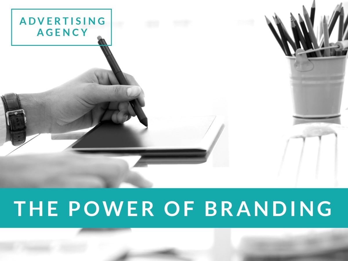 A man is using a graphics tablet and 'The power of branding' as a title - What are brand messaging and visual identity for? - Image