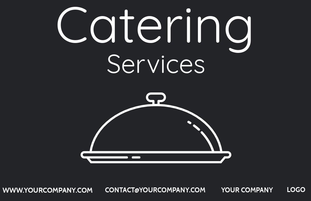 cartão de visita de serviços de catering com detalhes