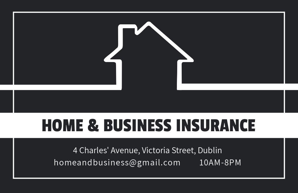 Black Home Insurance Sample Business Card with white design - Color theory for designers: The art of using color symbolism - Image