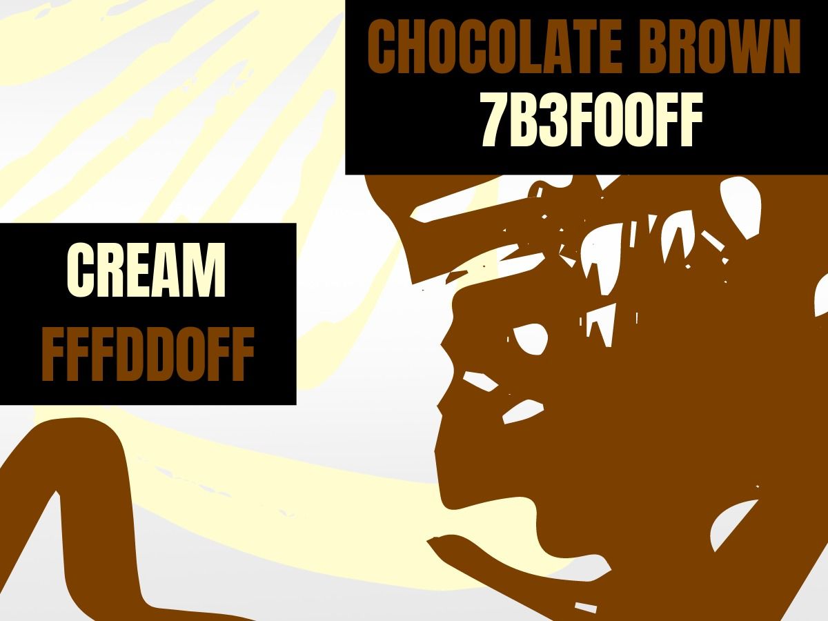 Combinação de cores de creme (FFFDD0FF) e marrom chocolate (7B3F00FF)