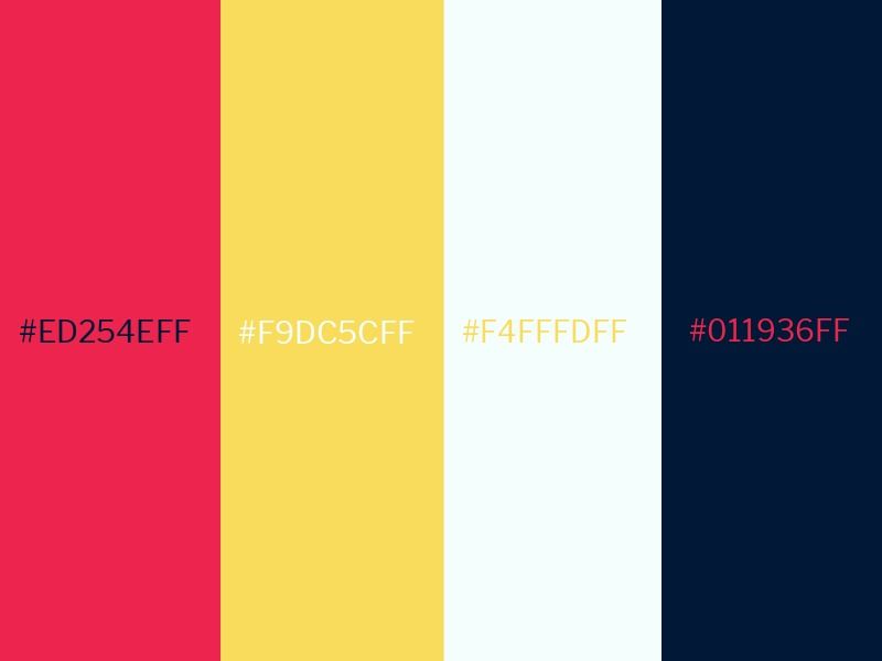 Crayola rouge, jaune de Naples, crème de menthe et combinaison de couleurs bleu oxford - 80 combinaisons de couleurs accrocheuses pour 2021 - Image
