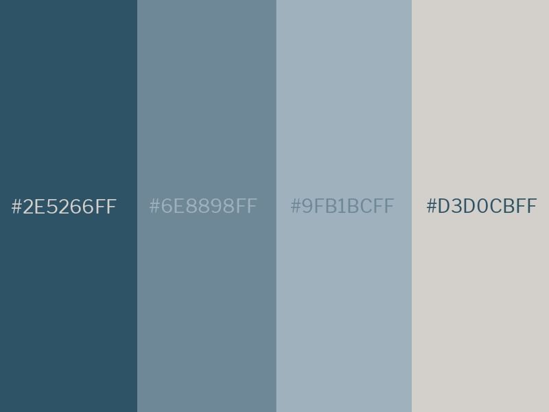 Sapphire, light slate gray, cadet gray and american silver color combination - 80 attractive color combinations to try - Image