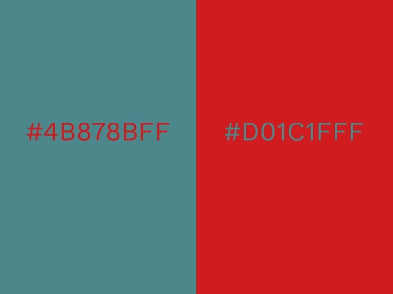 Teal and Fiery Red color combos - 80 attractive color combinations to try - Image