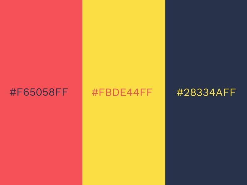 Red, Yellow and Navy colours - 80 attractive color combinations to try - Image