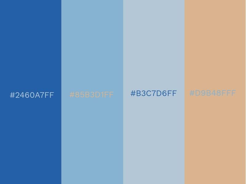 Deep Blue, Northern Sky, Baby Blue and Coffee colour combinations - 80 attractive color combinations to try - Image