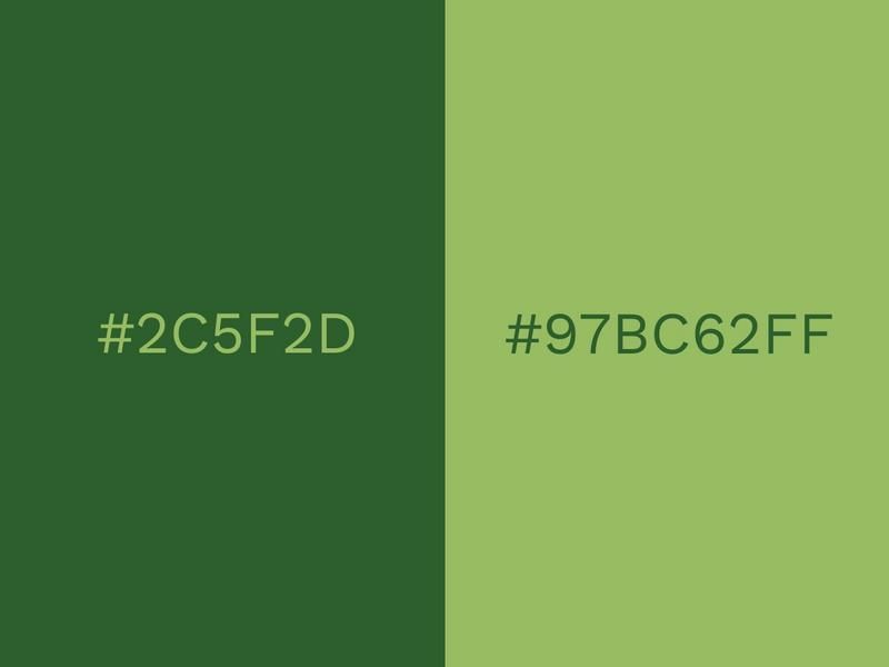 Combinación de colores verde bosque y verde musgo