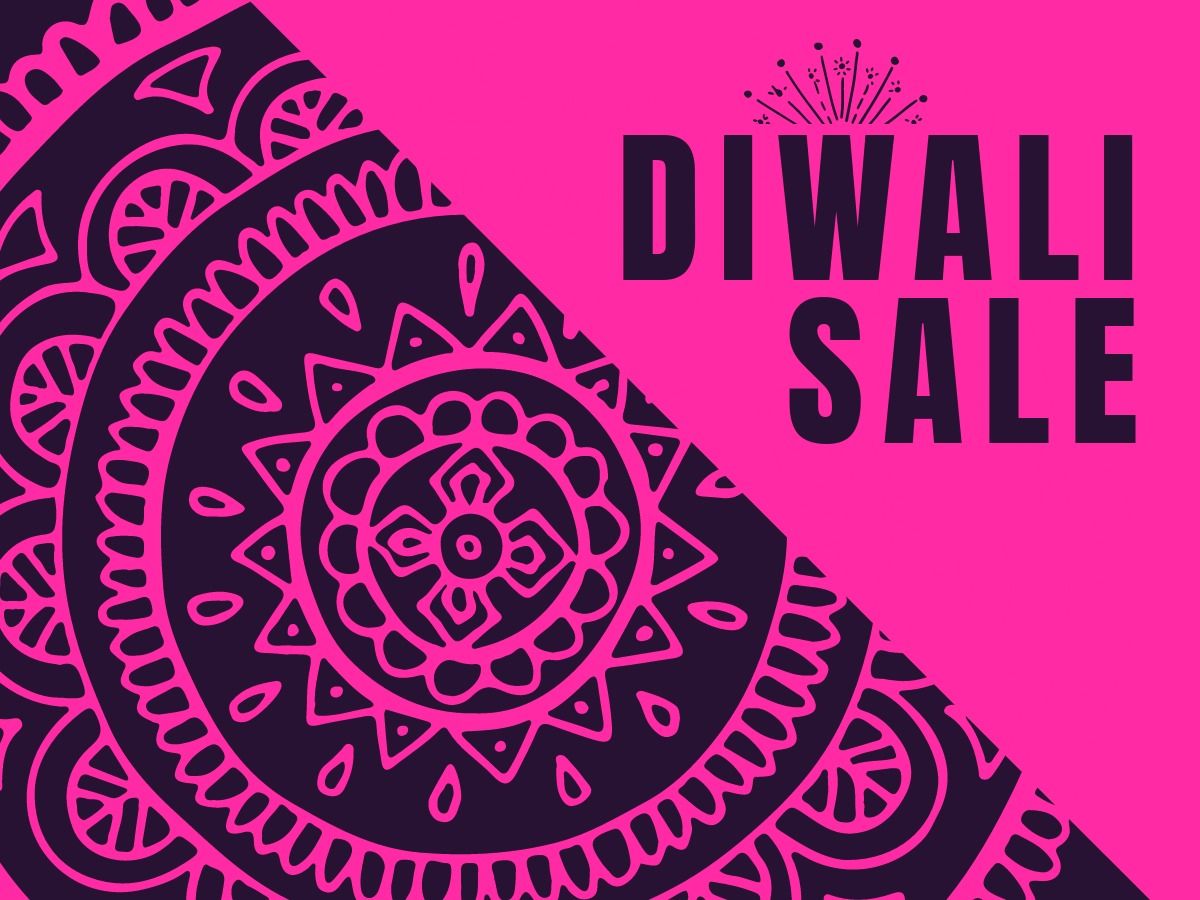 design de venda diwali rosa e preto
