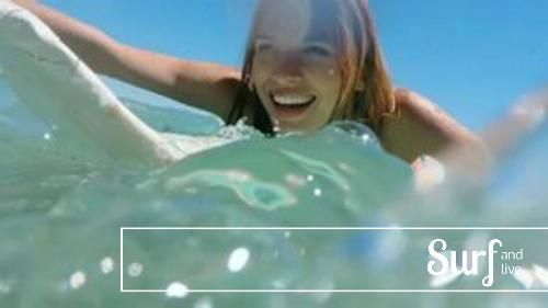 Smiling woman paddling on a surfboard - Reasons to promote live on Instagram - Image