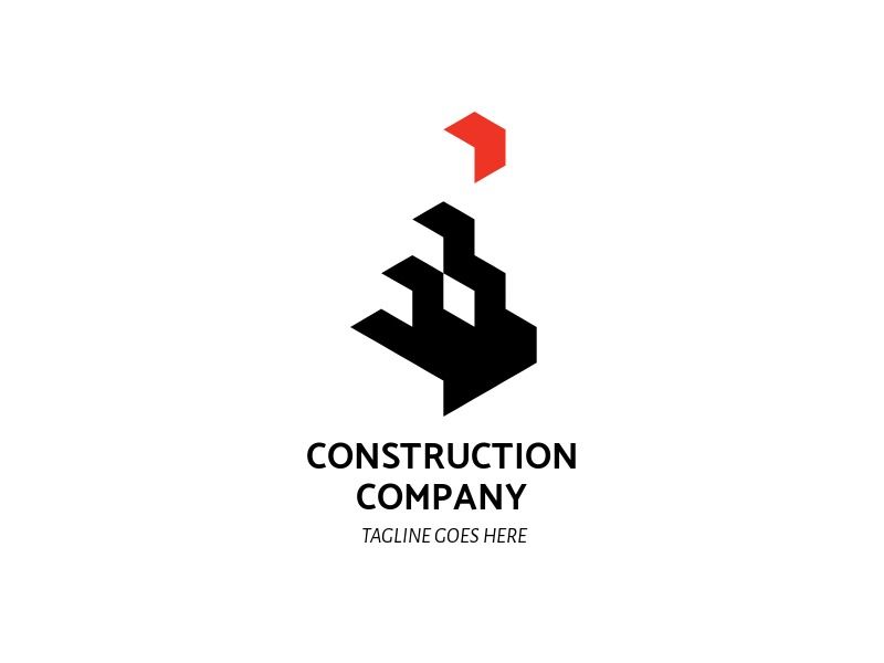 Construction company logo template with tagline - Come up with a catchy tagline - Image