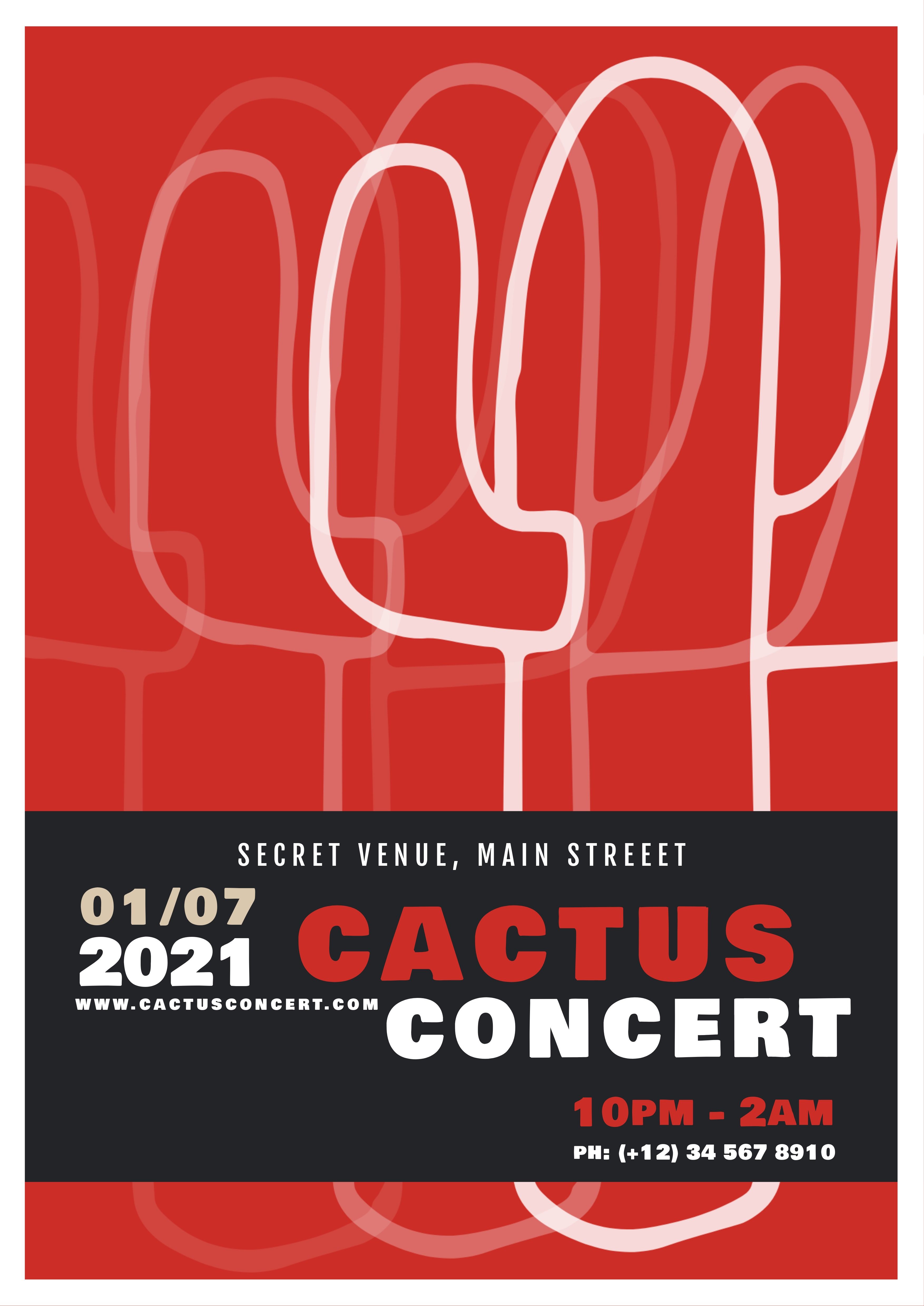 Cartaz do evento para concerto de rock