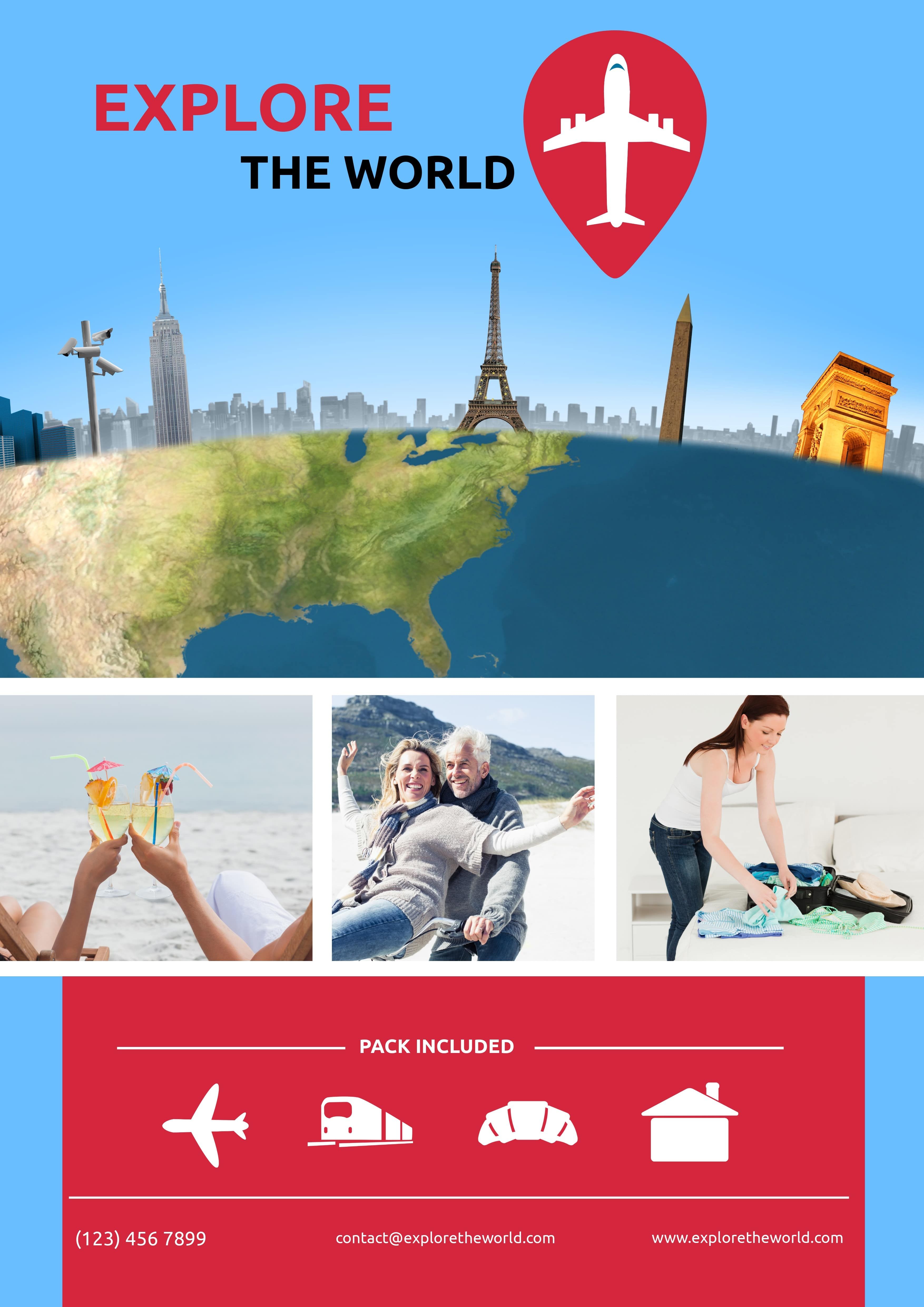 Affiche d&#39;agence de voyage faisant la promotion de leurs services - 14 idées d'affiches créatives | Conseils de conception et modèles - Image