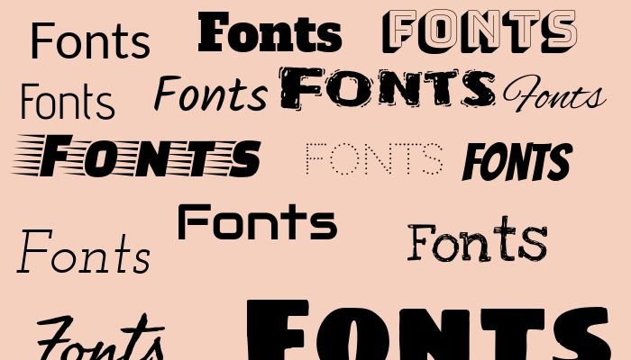 The word fonts written in black and different font styles on a yellow background - Top 50 free high-quality design resources for designers and entrepreneurs - Image