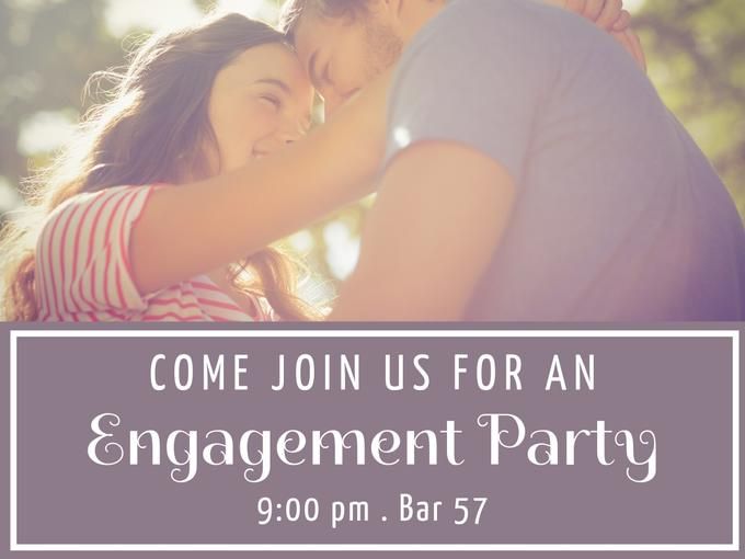 Engagement invitation featuring a couple embracing each other - 80 Creative and inspiring engagement party ideas - Image
