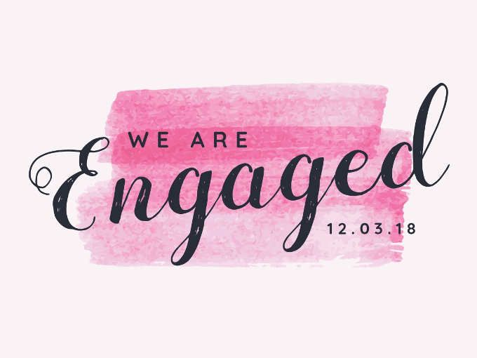 Engagement invitation with pink brush stroke - 80 Creative and inspiring engagement party ideas - Image