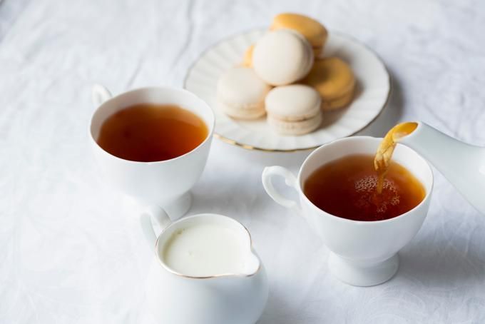 Tea, milk, and sweets on the table - 80 Creative and inspiring engagement party ideas - Image