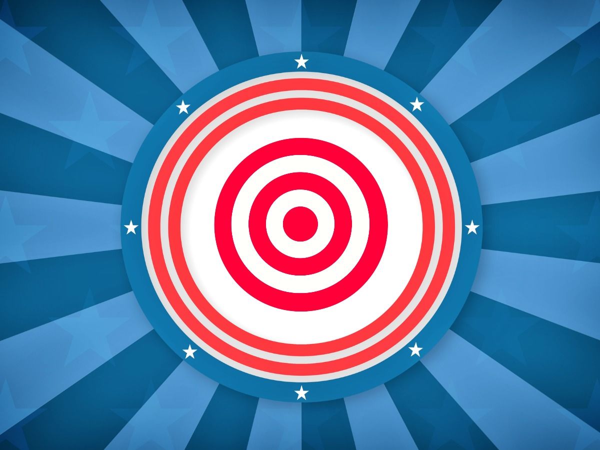 Red and white target with blue stripped background - How to choose the right Facebook event photo size, best practices - Image