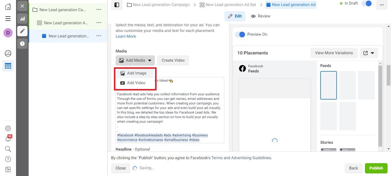 Facebook Lead Ads step 2 - Facebook marketing: A comprehensive guide on how to effectively use Facebook for business - Image
