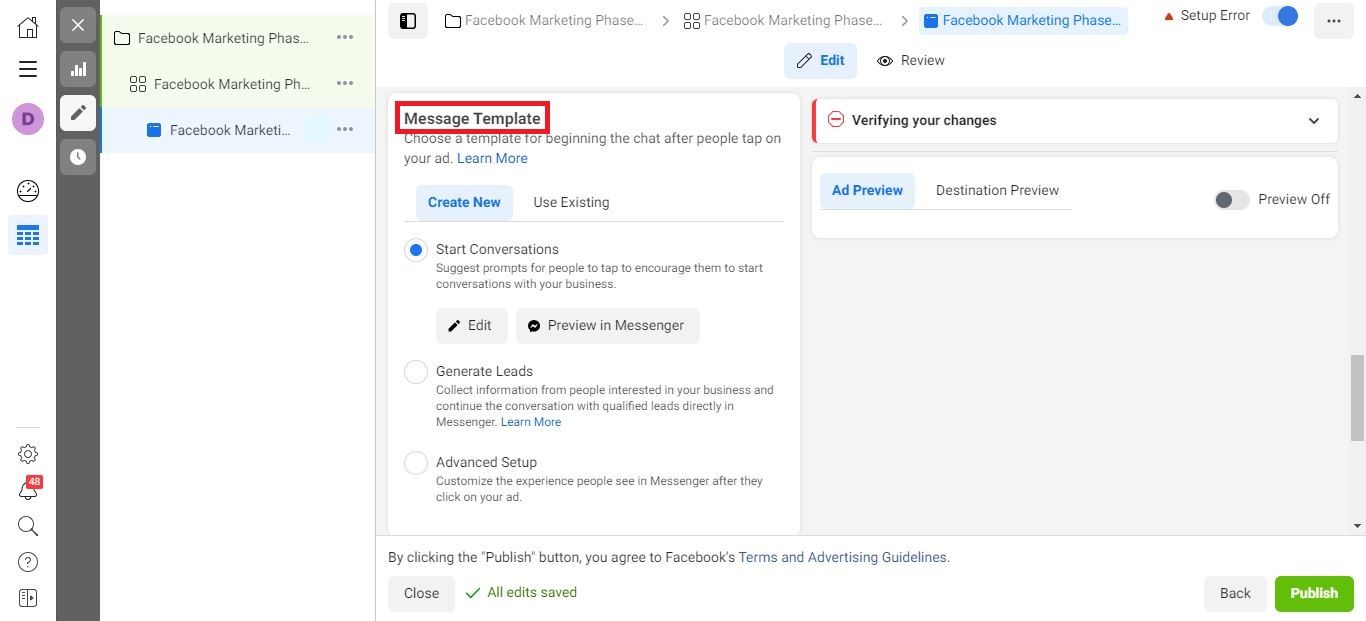 Facebook Messenger Ads step 4 - Facebook marketing: A comprehensive guide on how to effectively use Facebook for business - Image