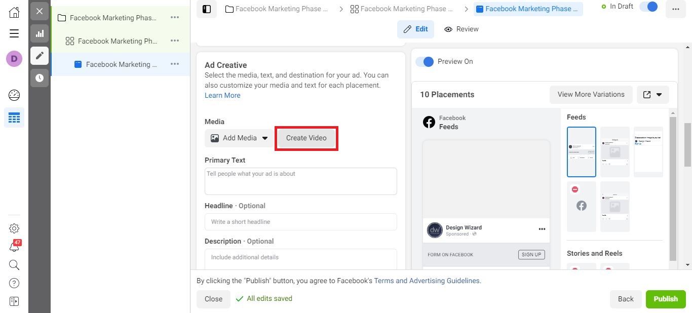 Facebook Slideshow Ads step 1 - Facebook marketing: A comprehensive guide on how to effectively use Facebook for business - Image