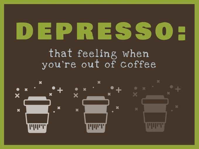 Definition of depresso with three coffee cups - Amazing Facebook post ideas for businesses - Image