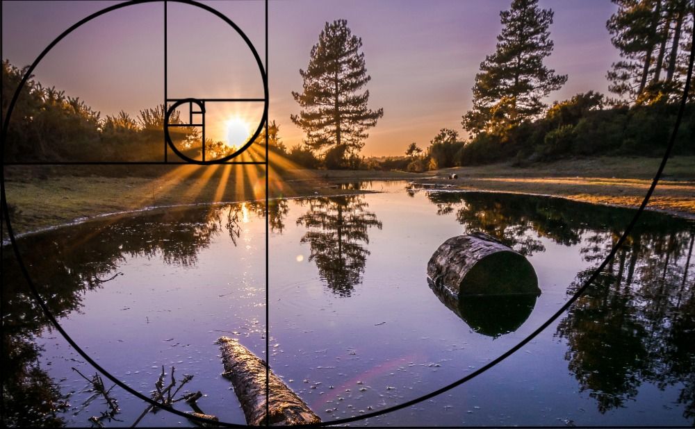 Example of how the golden ratio can be used on sunset photo - What is the golden ratio and why do graphic designers use it so often - Image