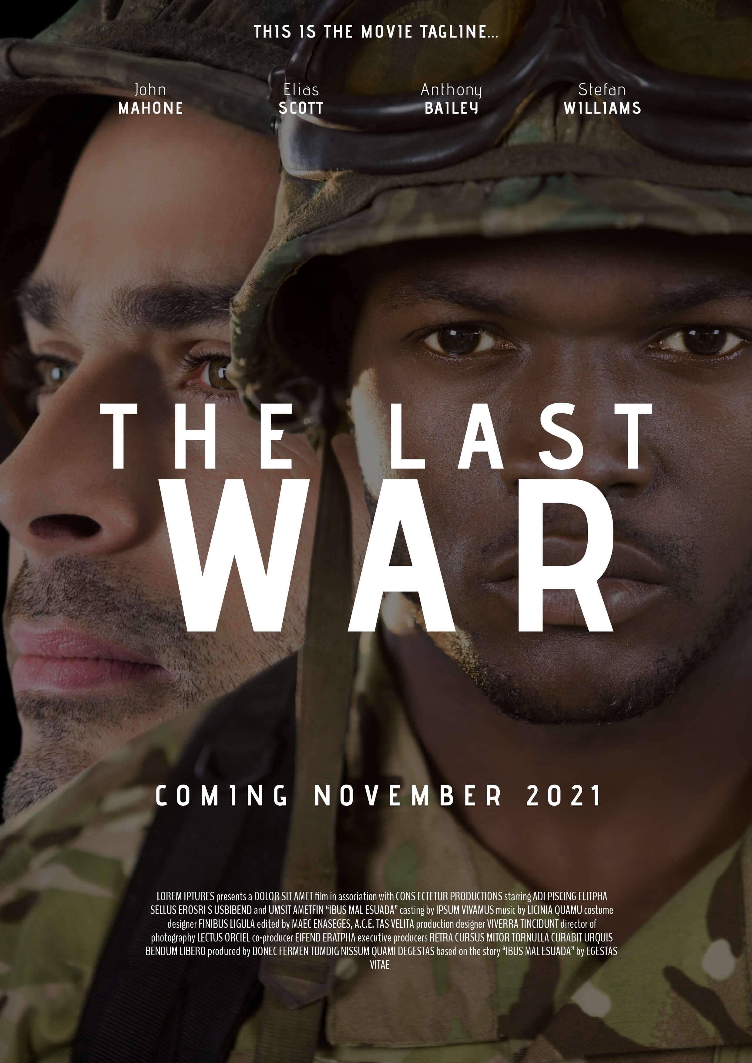 Cartel de la película con el título &#39;La última guerra&#39;