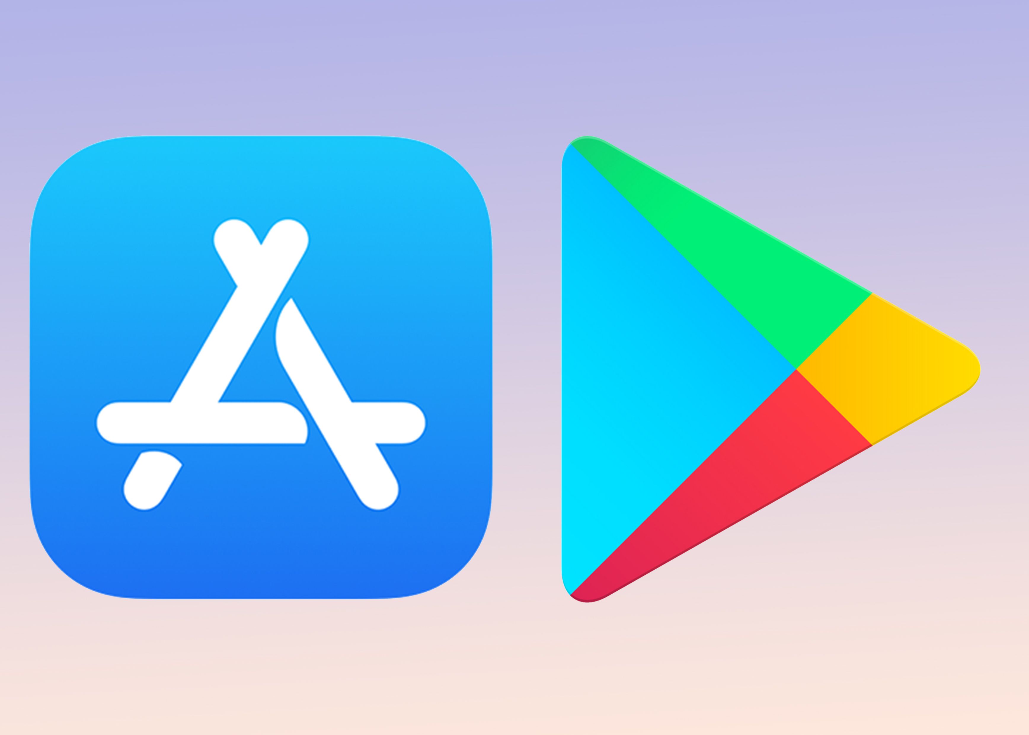 Botón de la tienda de aplicaciones de Apple y botón de la tienda de Google Play