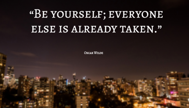 photo de ville avec citation : "Be yourself; everyone else is already taken." - Comment améliorer une photo en ligne avec Design Wizard - Image