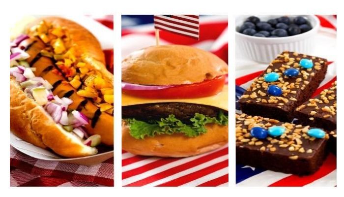 Photo de repas avec hot dog, burger et brownie - Comment améliorer une photo en ligne avec Design Wizard - Image