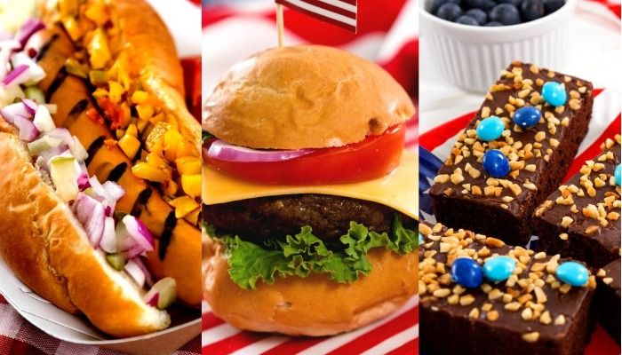 Photo de repas avec hot dog, burger et brownie - Comment améliorer une photo en ligne avec Design Wizard - Image