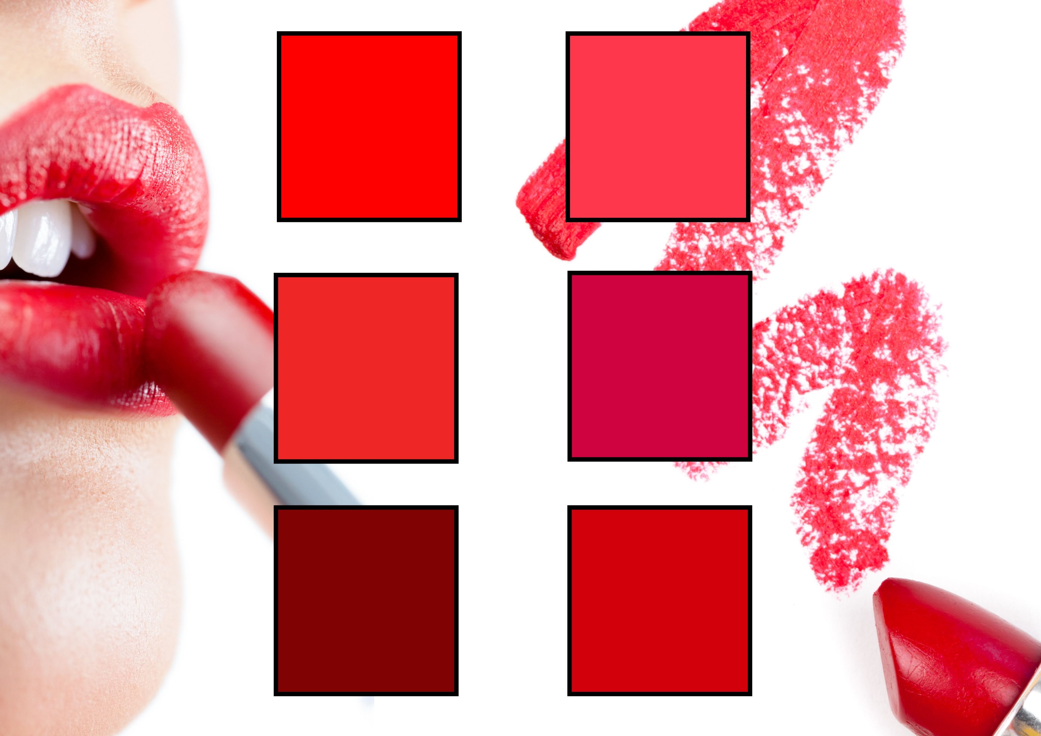 Future Lipstick Product Color Chart Collage with Colors in Grid Rows and Images - How to make a collage: A complete inspirational guide with examples - Image