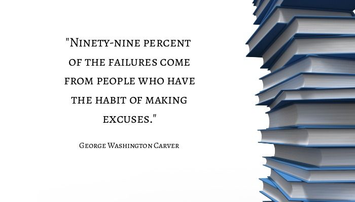 Zitat von George Washington Carver mit einem Stapel Bücher auf der rechten Seite