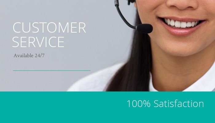 Customer service advertisement with a woman smiling as a background - Understanding the marketing funnel concept: A step-by-step guide to engage your customers - Image