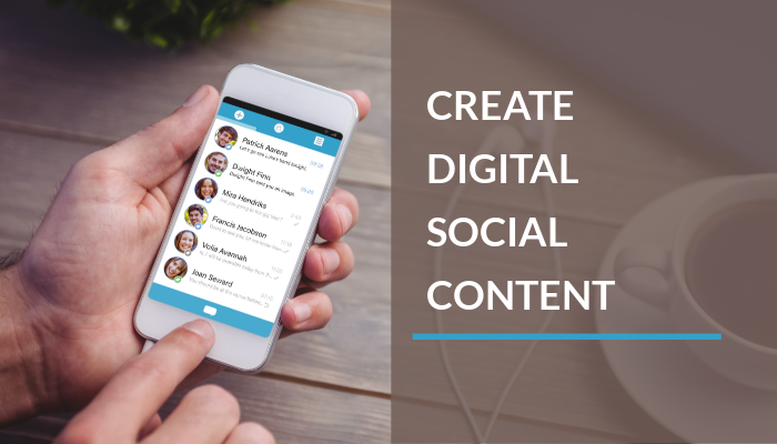 Text 'create digital social content' with a phone with messages in the background - Top 10 Passive Income Side Hustles: New Ideas to Boost Your Earnings - Image