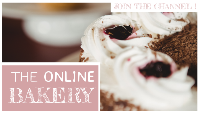 Text 'join the channel of the online bakery' with a cake in the background - Top 10 Passive Income Side Hustles: New Ideas to Boost Your Earnings - Image