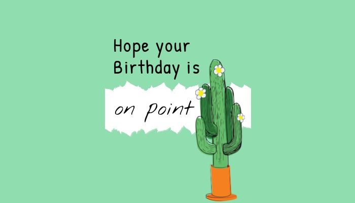 feliz cumpleaños tema de cactus verde pastel