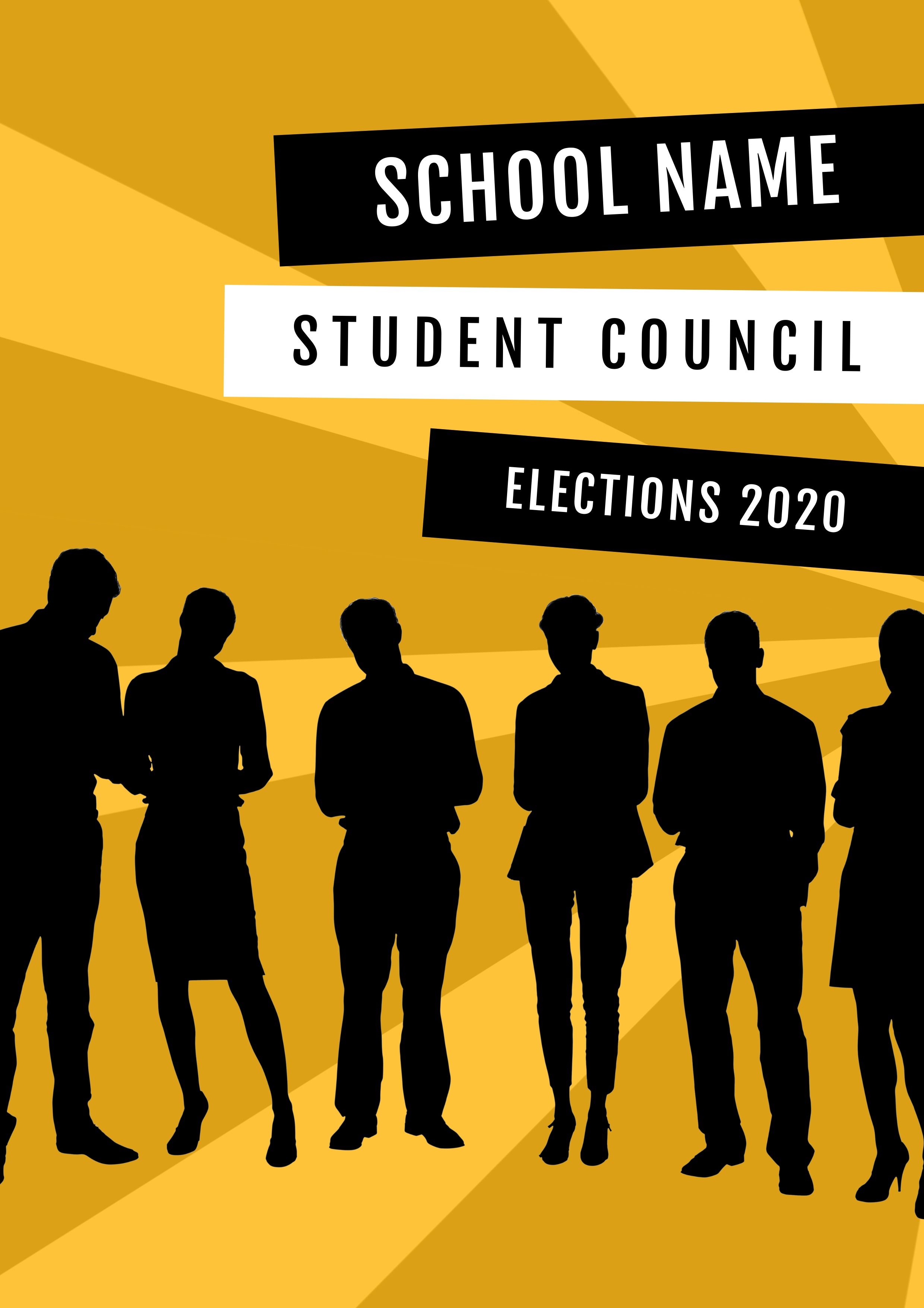 Student council election poster black and yellow - How to design clever student council posters, 30 ideas to boost your creativity - Image
